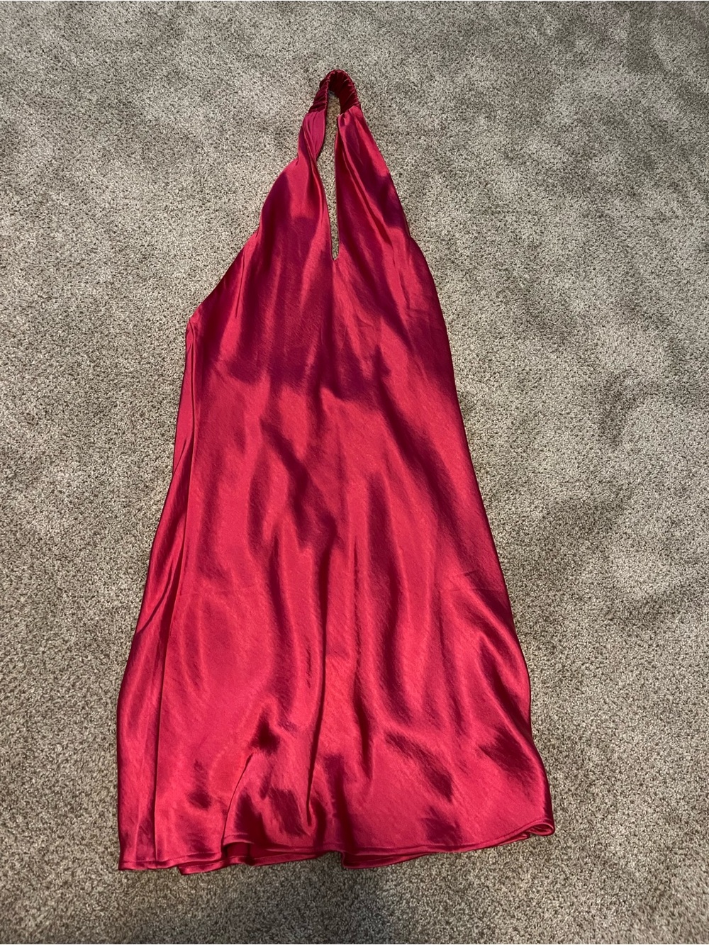 T.J.Maxx Hot Pink Satin Halter Dress